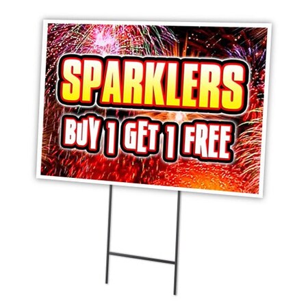 Signmission Sparklers Buy 1get1 Fre Yard & Stake outdoor plastic coroplast window, 1216 Sparklers Buy 1Get1 Fre C-1216 Sparklers Buy 1Get1 Fre